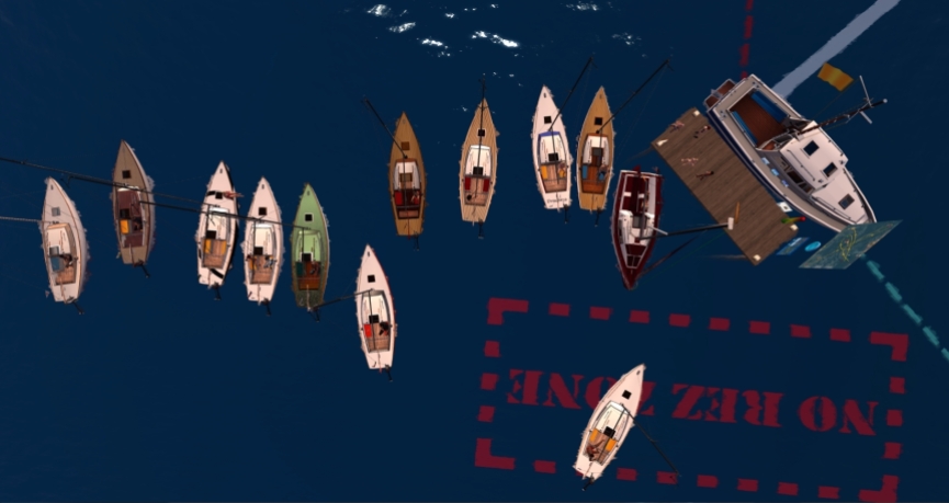 In boats (in no particular order): Bianca (Bandit 25), Macz (Bandit IF), Daenerys (Bandit IF), Red (Bandit IF), mixorroxim (Bandit IF), Baz (Bandit IF), Kayo with Laured (Bandit IF), Alice (Bandit IF), Rugger (Bandit IF), Jackson (Bandit IF), Ultra (Bandit IF), and Alex (Bandit IF). On the dock: Nenrio, Penny, Petra, and Cryptic.