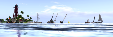 The fleet sails past the first course mark, north of the island in the Ziziphus region, during the first race of the North Sea Thursday Triple Threat races on Thursday, October 1st, 2020.