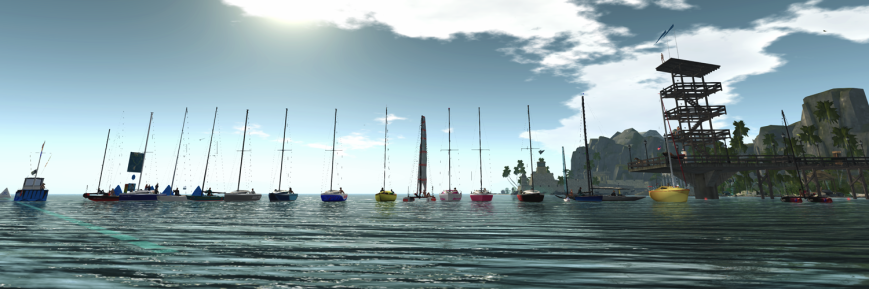 From the left (in boats): ViV (TMS Flying Shadow), Sirius (TMS Star Class), Cate and Anthony (Bandit 22 LTE), Jackson (TMS Star Class), Ian (TMS Star Class), Cilian (Bandit 22 LTE), Rugger and Zoliana (Bandit 22 LTE), BalutA (Bandit 22 LTE), Max and Wyndi (Bandit IF), Cole (TMS Flying Shadow), Diana (Bandit 22 LTE), Jenna (Bandit 22 LTE), Zimtzicke and Emileigh (Bandit 22 LTE), Sea (Dolphin Moth), Moon (TMS Star Class), Kristaly (Shields Class), Julie (RM Clever), and Palani (TMS Flying Shadow). On the Committee Boat: Cryptic. On the dock: Farryn, Xiolin, Tamarushka, and Daenerys. On the pier: Amy, Kim, and Serena.